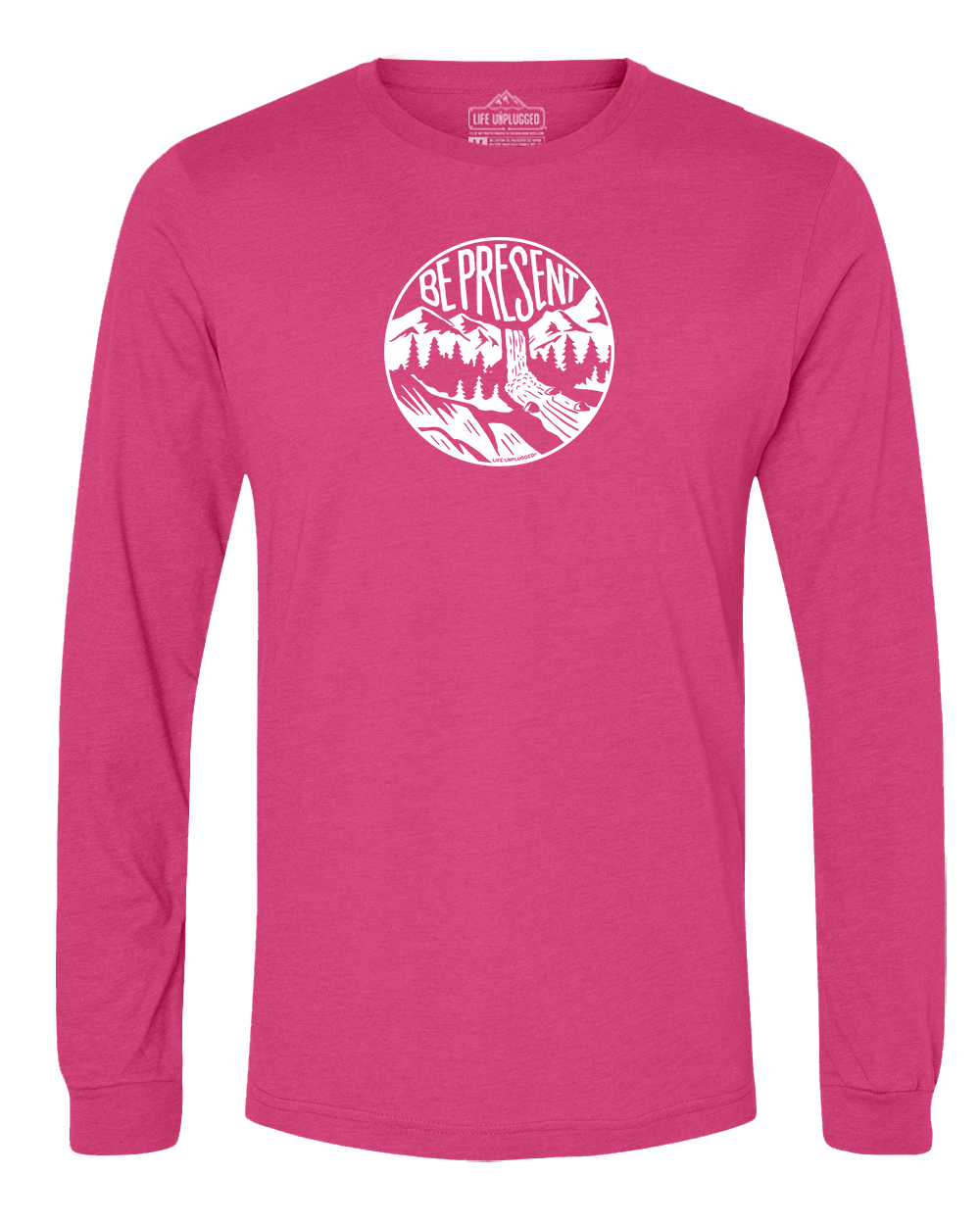 BE PRESENT WATERFALL Long Sleeve T-Shirt 2XL - PINK BLOWOUT