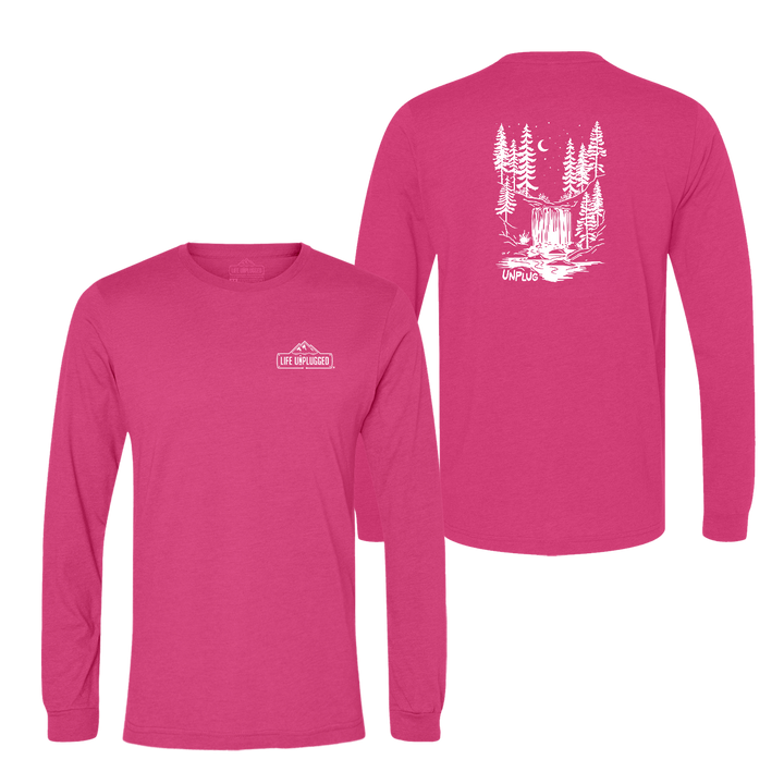 WATERFALL UNDER THE STARS Long Sleeve T-Shirt