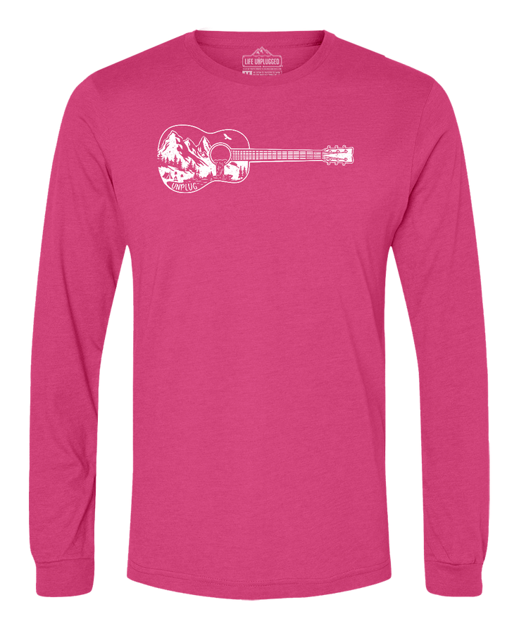 Guitar Mountain Scene Long Sleeve T-Shirt