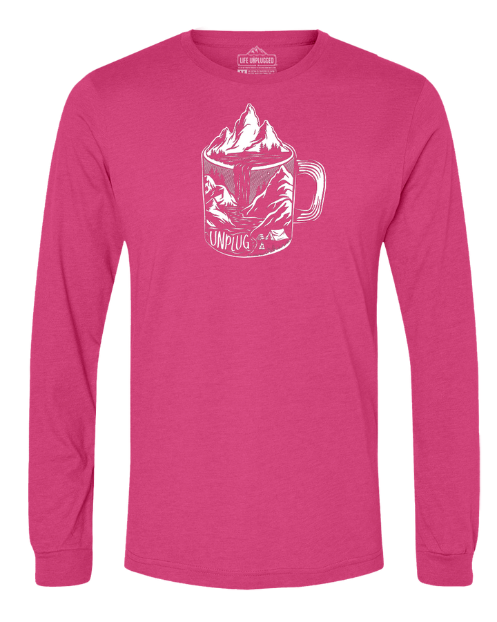 Coffee Mountain Scene Long Sleeve T-Shirt