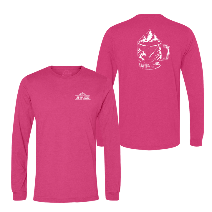 Coffee Mountain Scene Long Sleeve T-Shirt