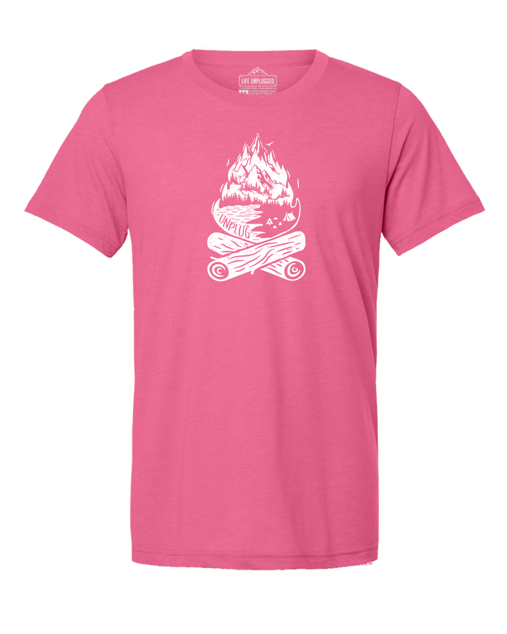 Campfire Mountain scene Triblend T-Shirt