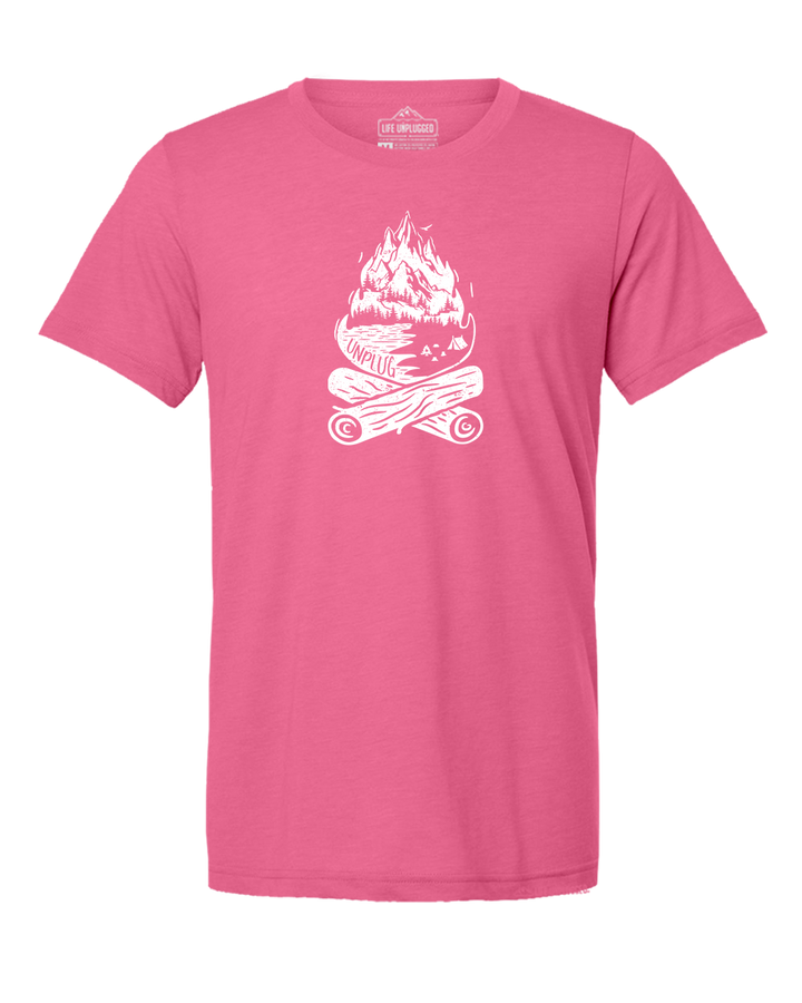 Campfire Mountain scene Triblend T-Shirt