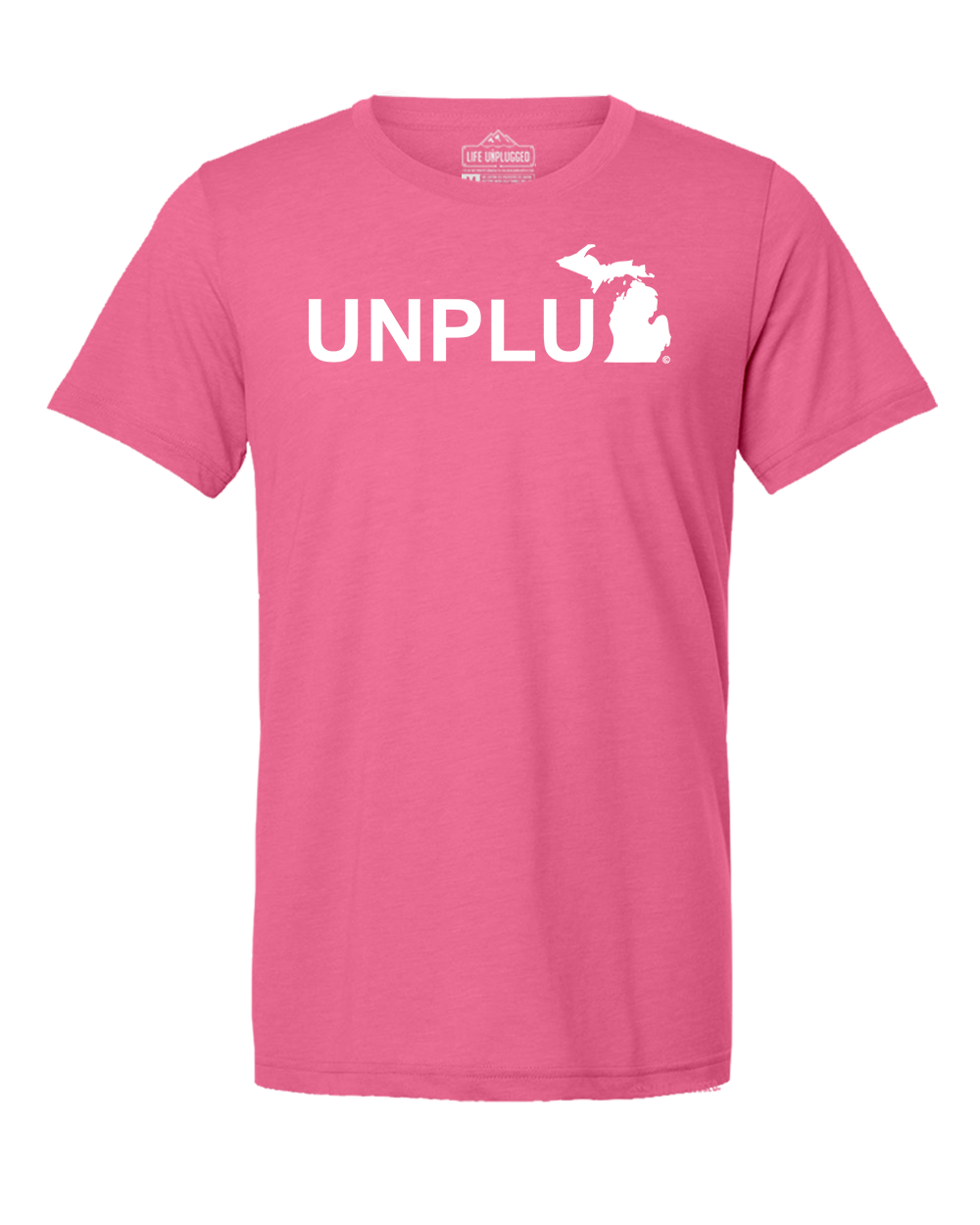 UNPLUG (MI) Triblend T-Shirt SMALL - PINK BLOWOUT