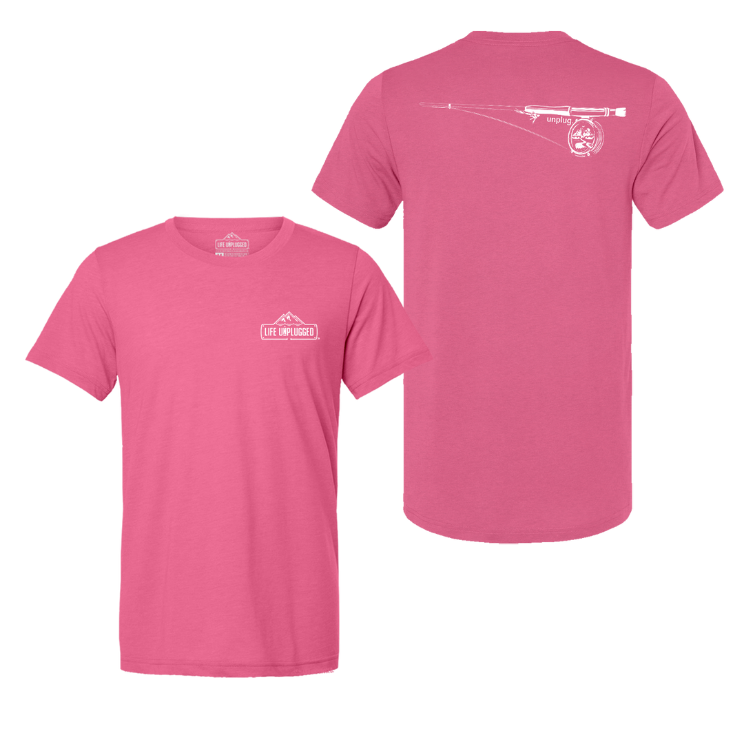 Fly Fishing Mountain Scene Triblend T-Shirt