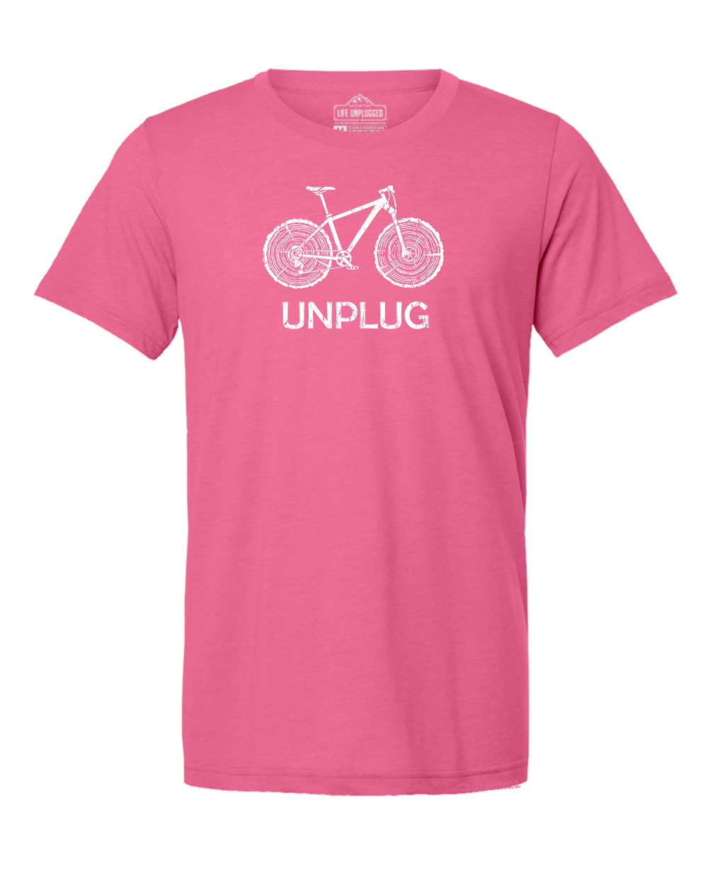 MOUNTAIN BIKE TREE STUMPS Triblend T-Shirt 2XL - PINK BLOWOUT