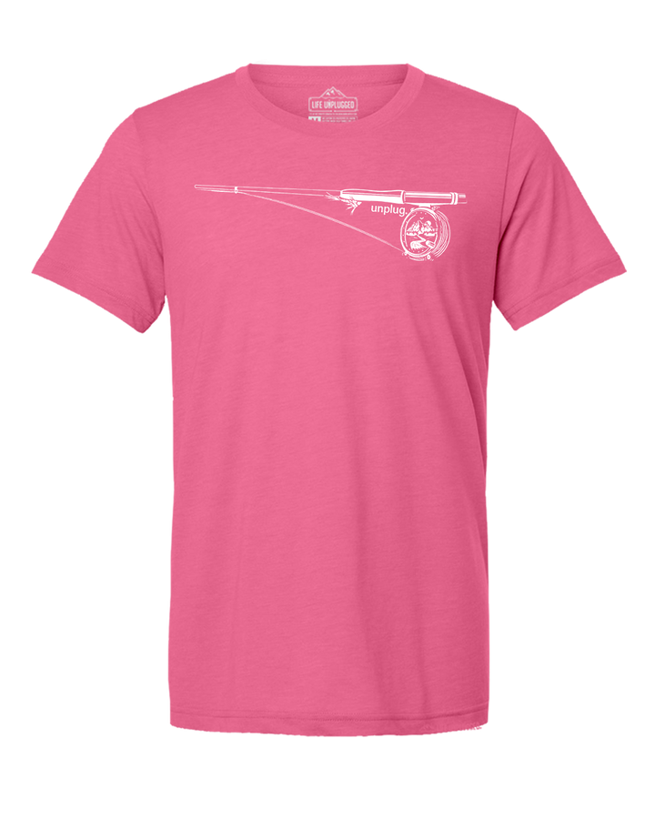 Fly Fishing Mountain Scene Triblend T-Shirt
