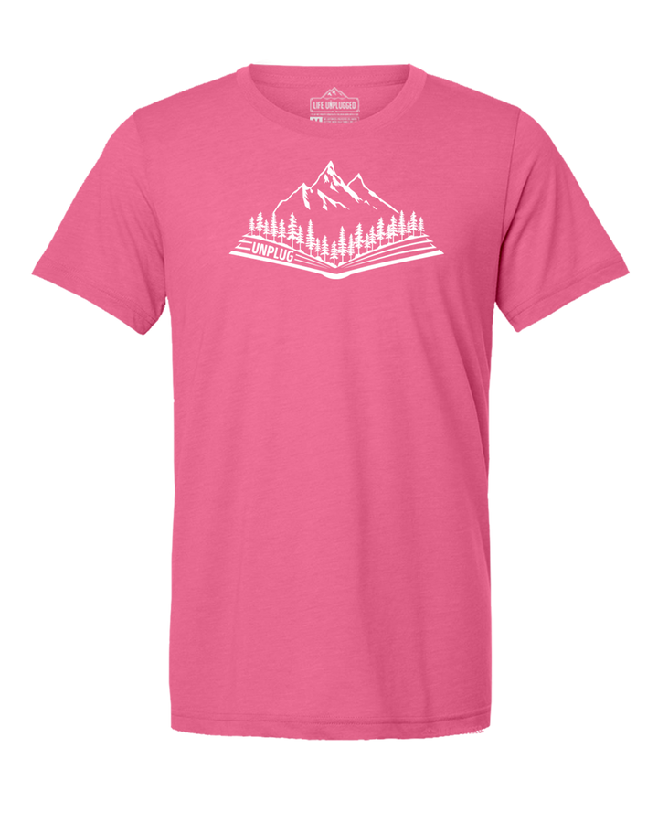 Open Book Mountain Scene Triblend T-Shirt