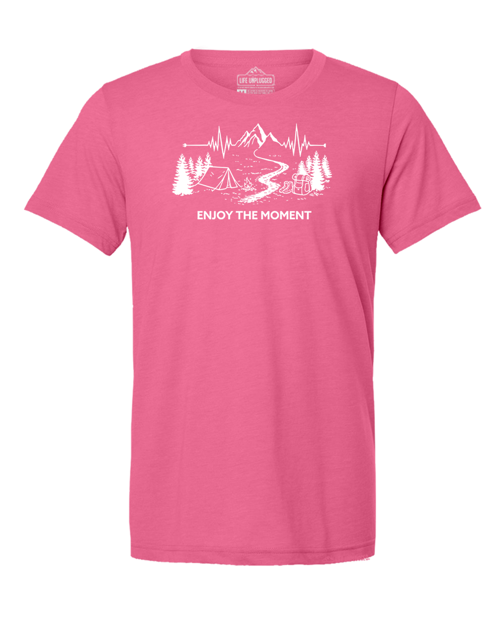 ENJOY THE MOMENT (MOUNTAIN SCENE) Triblend T-Shirt MEDIUM - PINK BLOWOUT