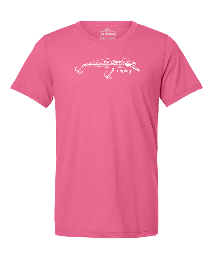 Fishing Lure Mountain Scene Triblend T-Shirt