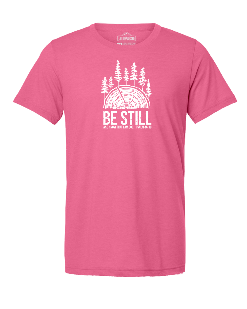 BE STILL IN THE WOODS Triblend T-Shirt SMALL - PINK BLOWOUT