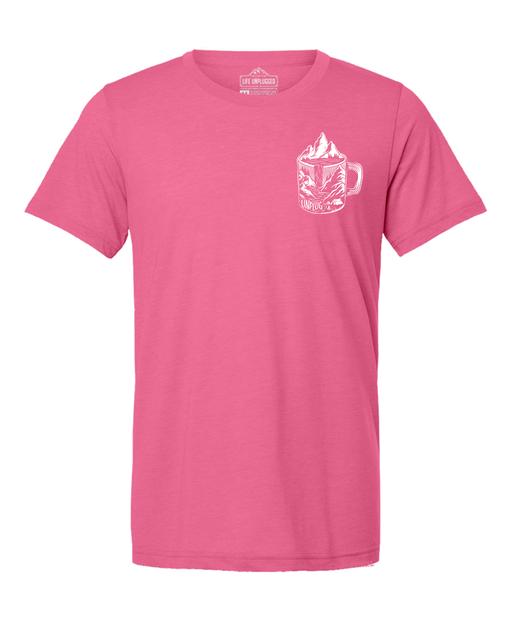 Coffee Mountain Scene Left Chest Triblend T-Shirt