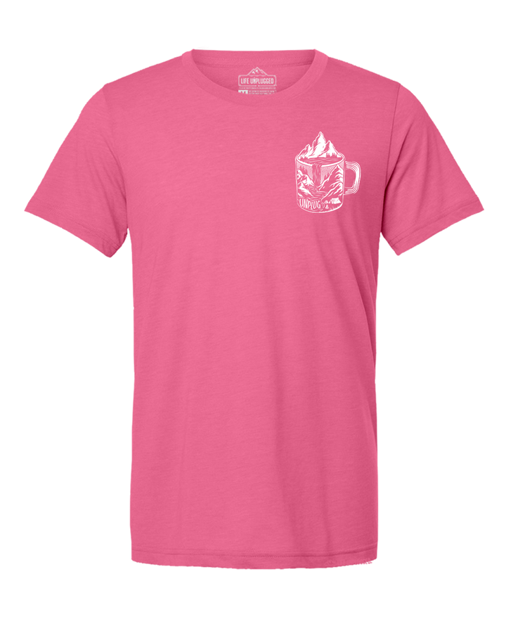 Coffee Mountain Scene Left Chest Triblend T-Shirt