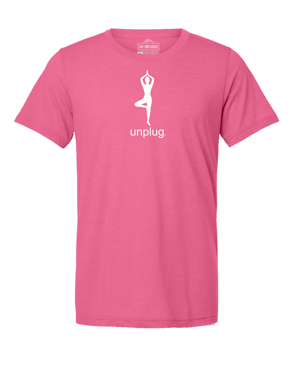 YOGA (UNPLUG) Triblend T-Shirt SMALL - PINK BLOWOUT