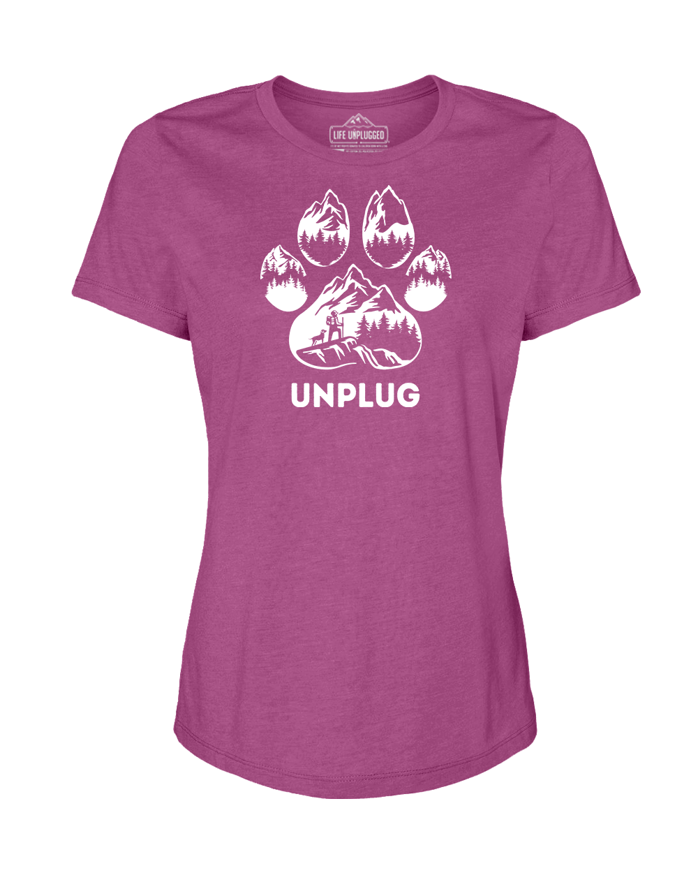 Paw Print Mountain Scene Women's T-Shirt