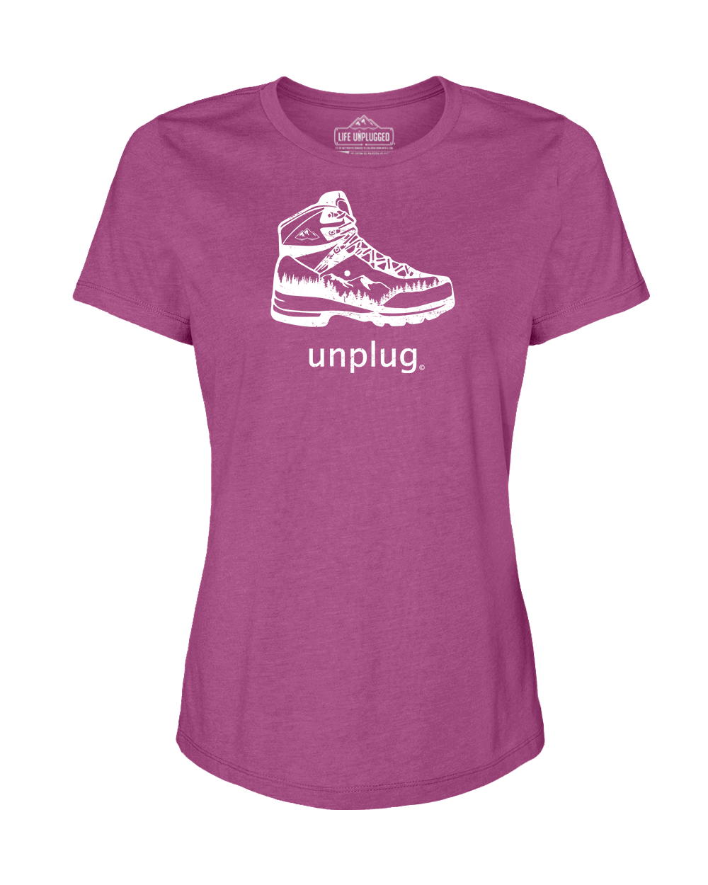 Hiking Boot Mountain Scene Women's T-Shirt