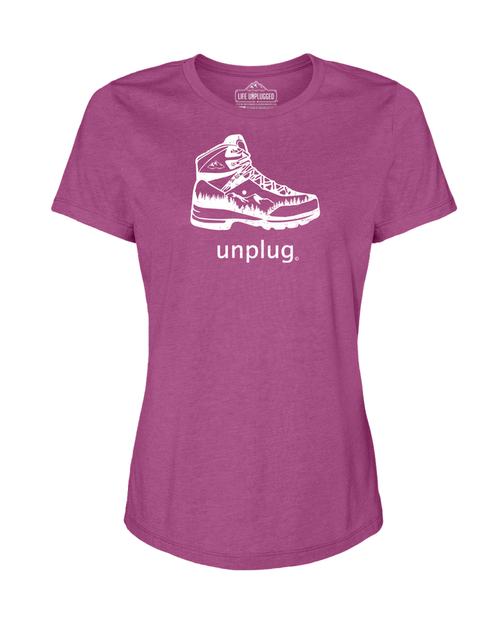 Hiking Boot Mountain Scene Women's T-Shirt