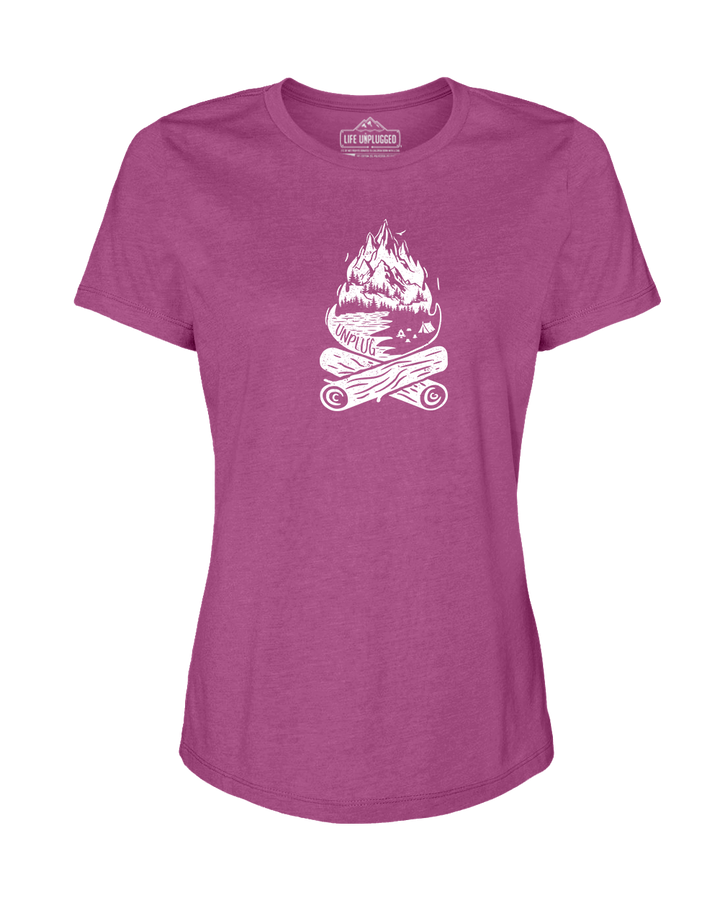 Campfire Mountain Scene Women's T-Shirt
