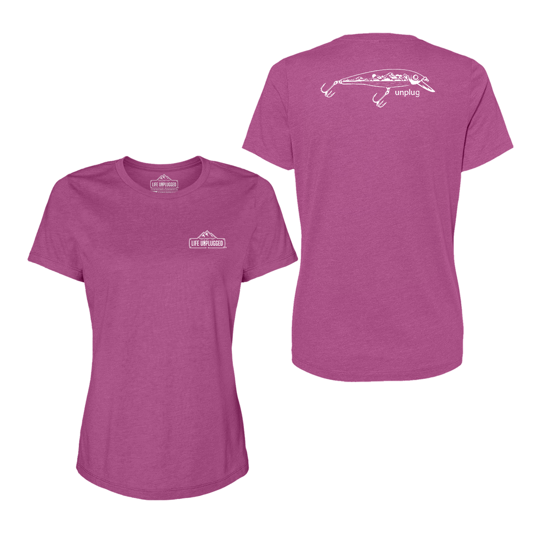 Fishing Lure Mountain Scene Women's T-Shirt