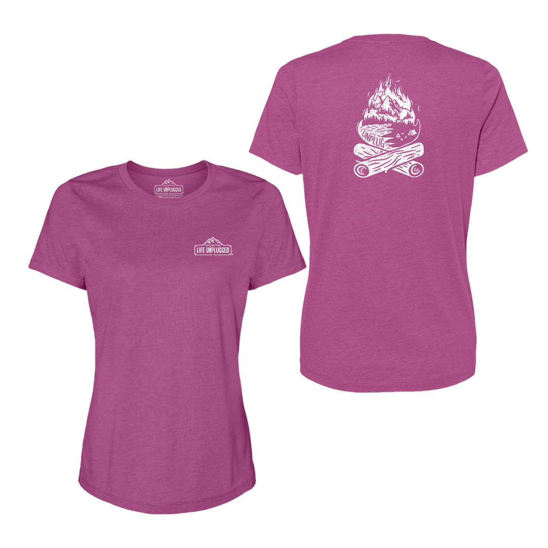Campfire Mountain Scene Women's T-Shirt