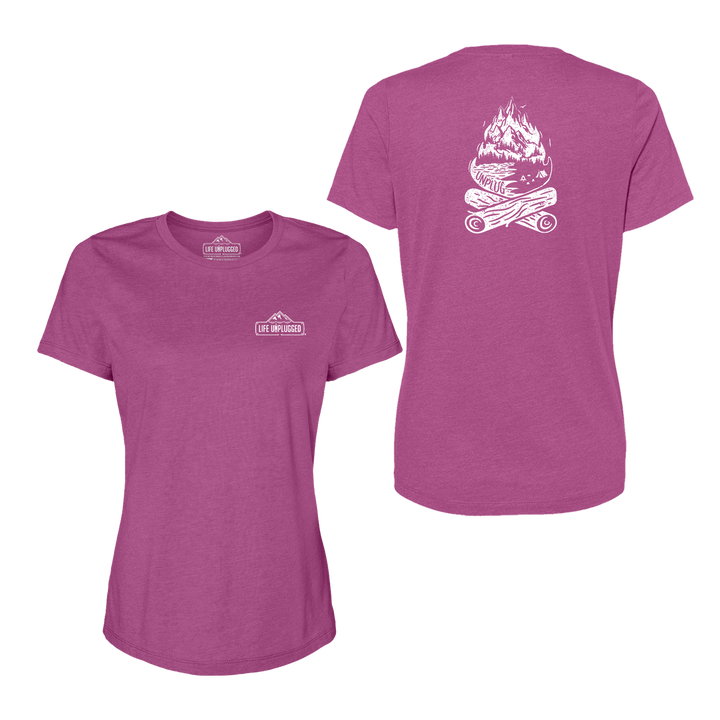 Campfire Mountain Scene Women's T-Shirt