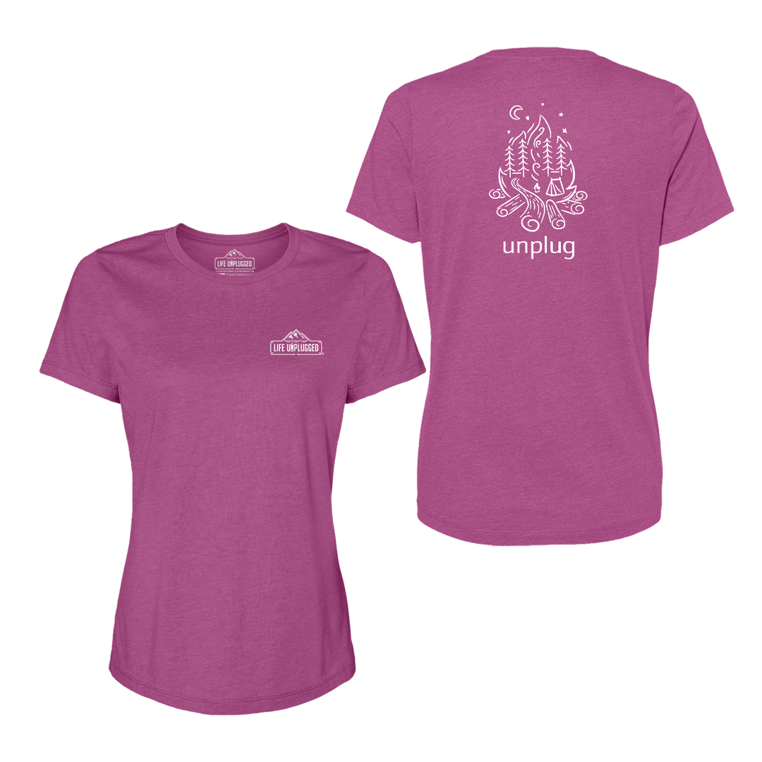 Campfire Camping Scene Women's T-Shirt