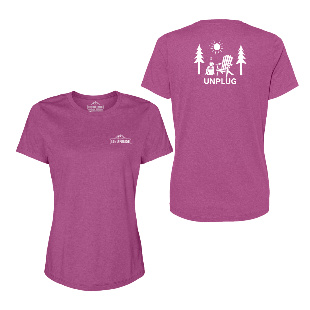 READING IN THE WOODS Women's T-Shirt