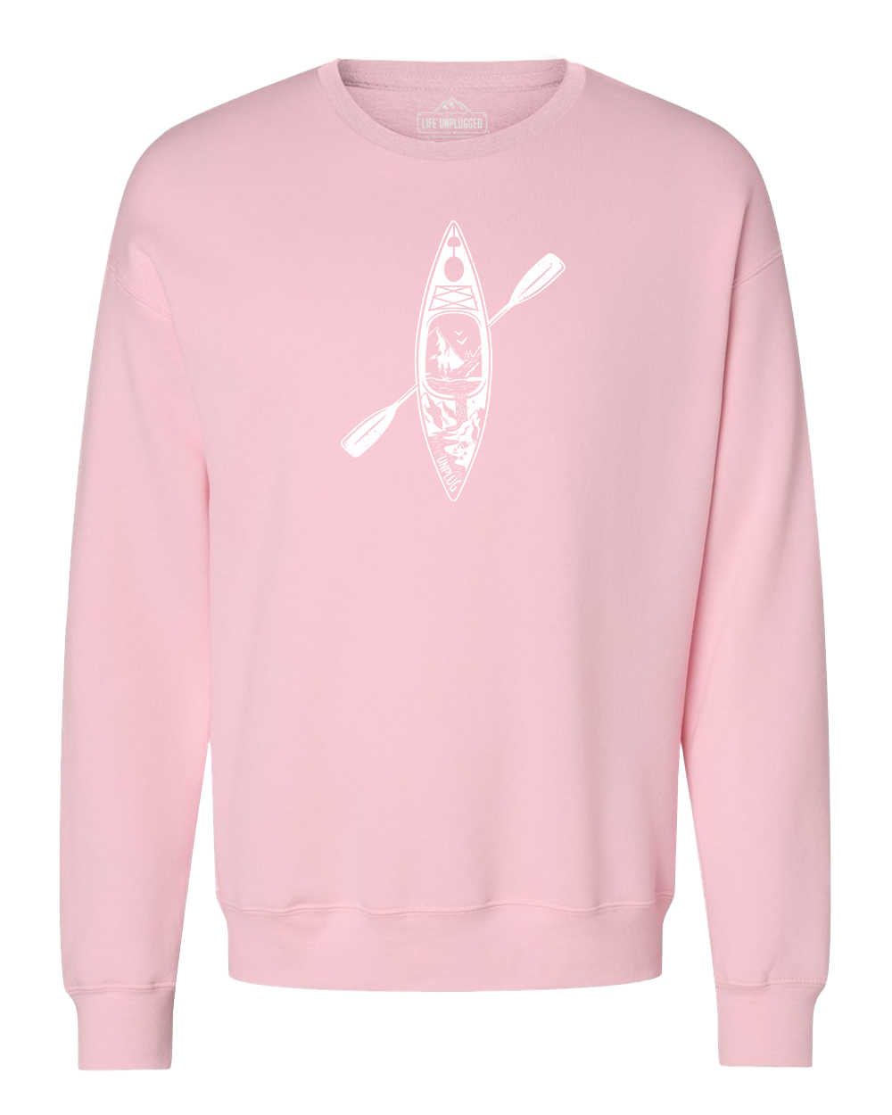 Kayak Mountain Scene Midweight Super Soft Crewneck Sweatshirt