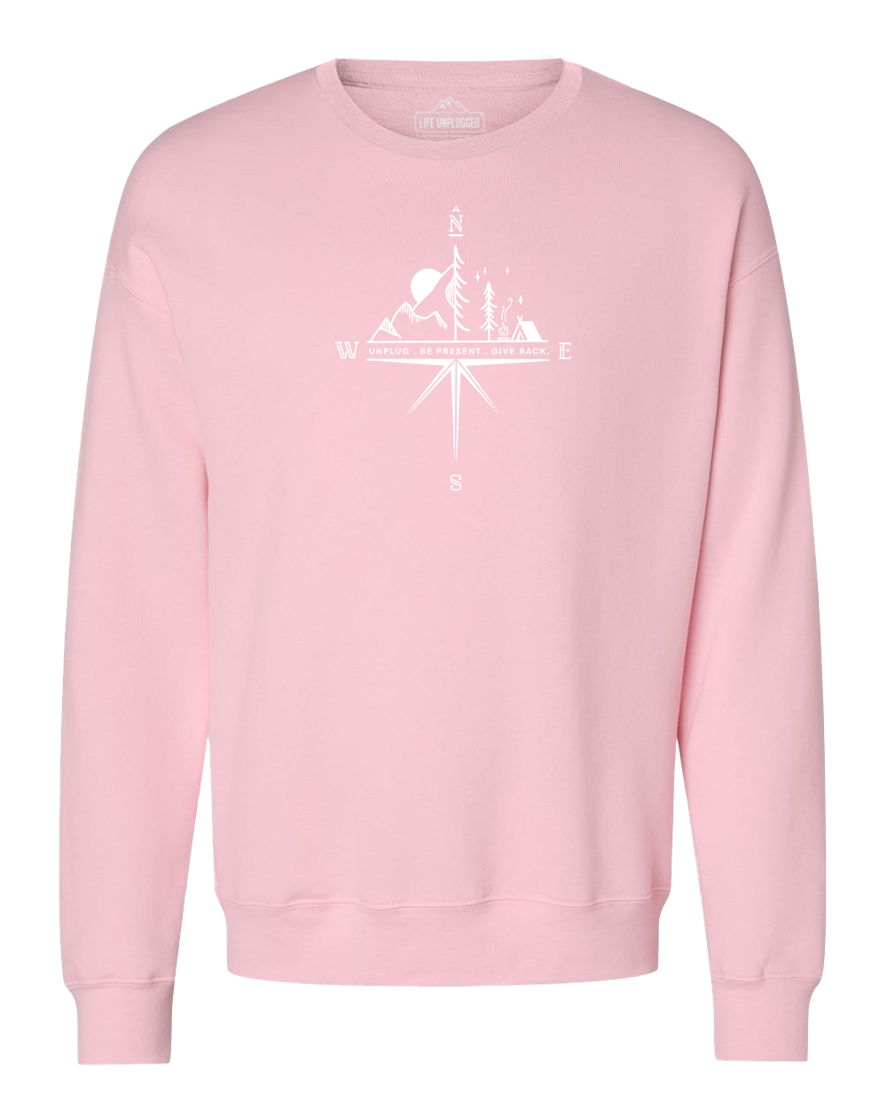 Compass Mountain Scene Midweight Super Soft Crewneck Sweatshirt