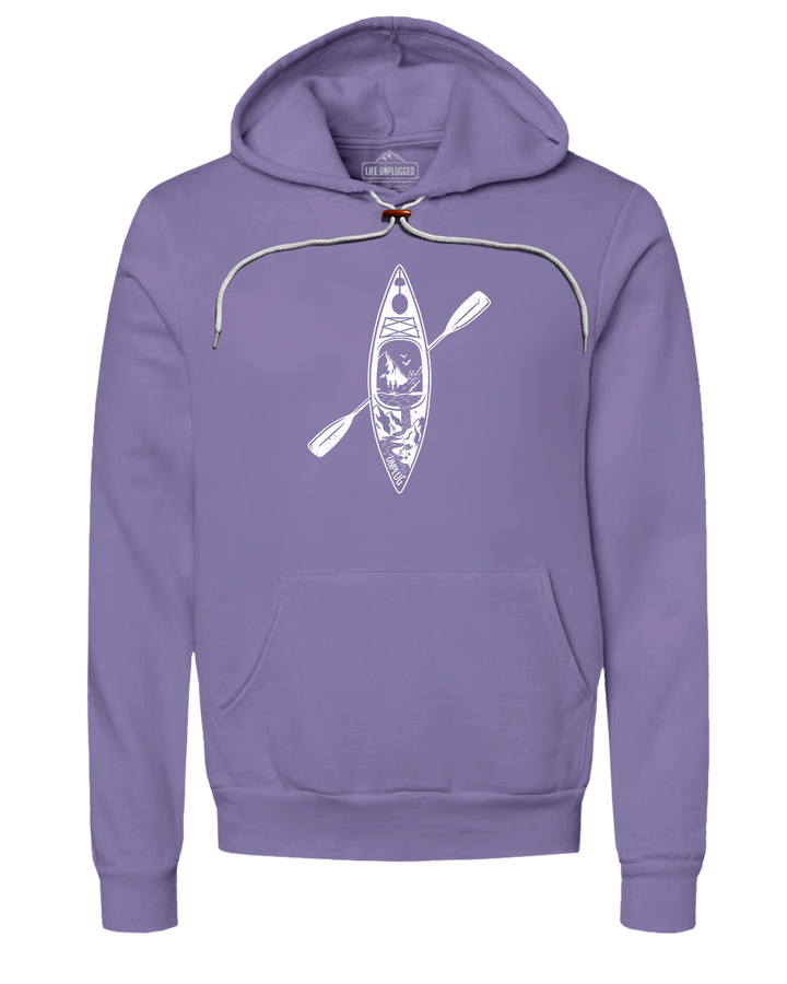 Kayak Mountain Scene Super Soft Hoodie