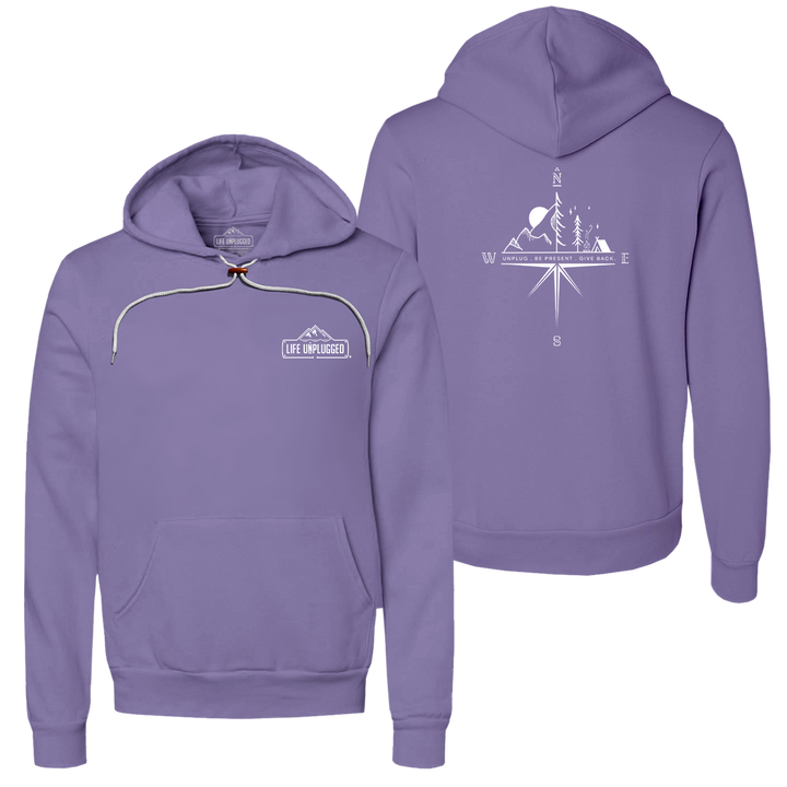 Compass Mountain Scene Super Soft Hoodie