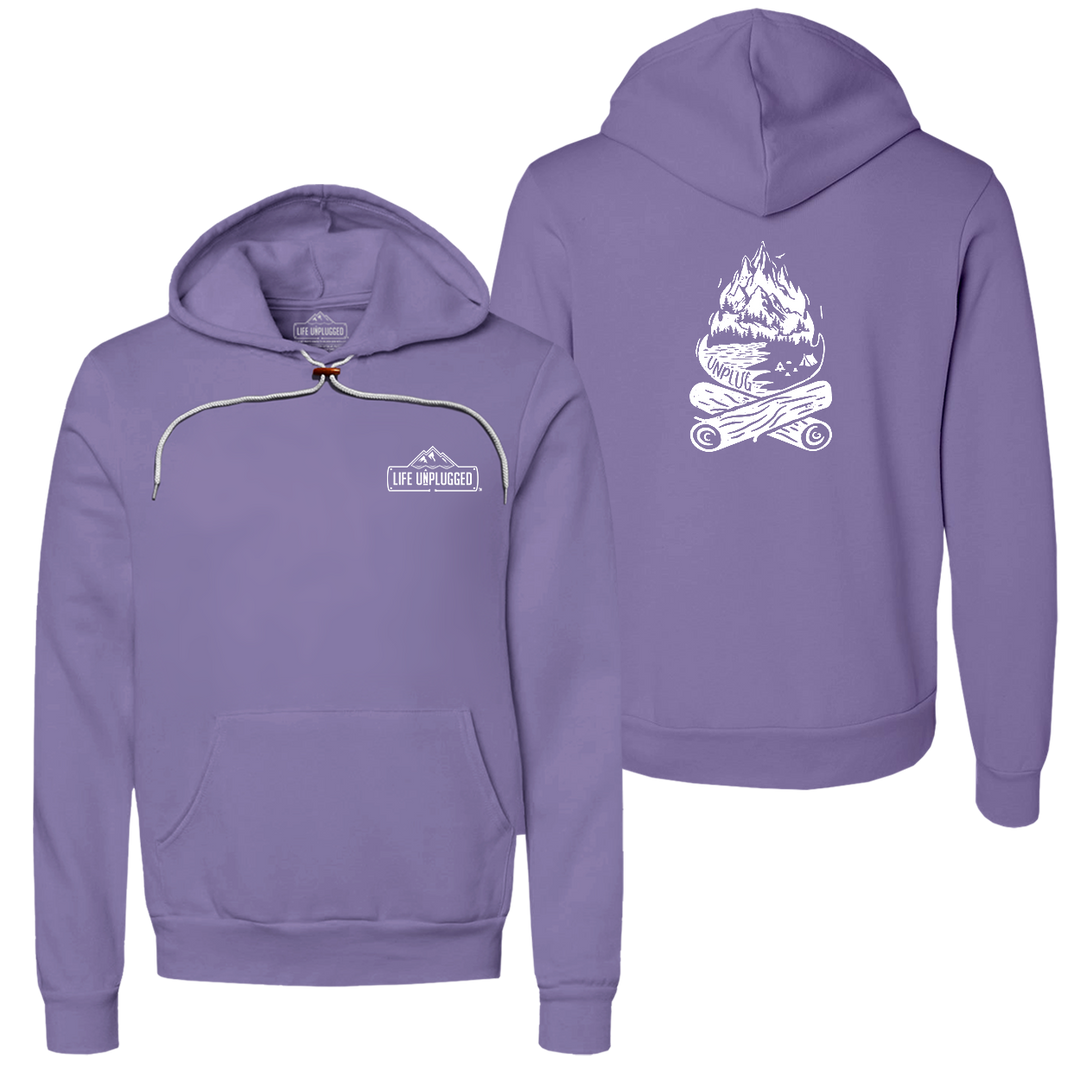Campfire Mountain scene Super Soft Hoodie