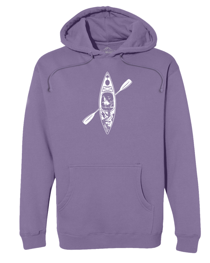 Kayak Mountain Scene Heavyweight Hoodie