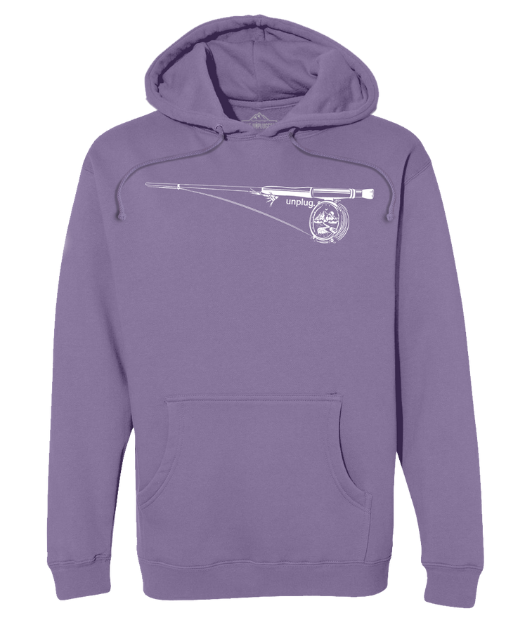 Fly Fishing Mountain Scene Heavyweight Hoodie