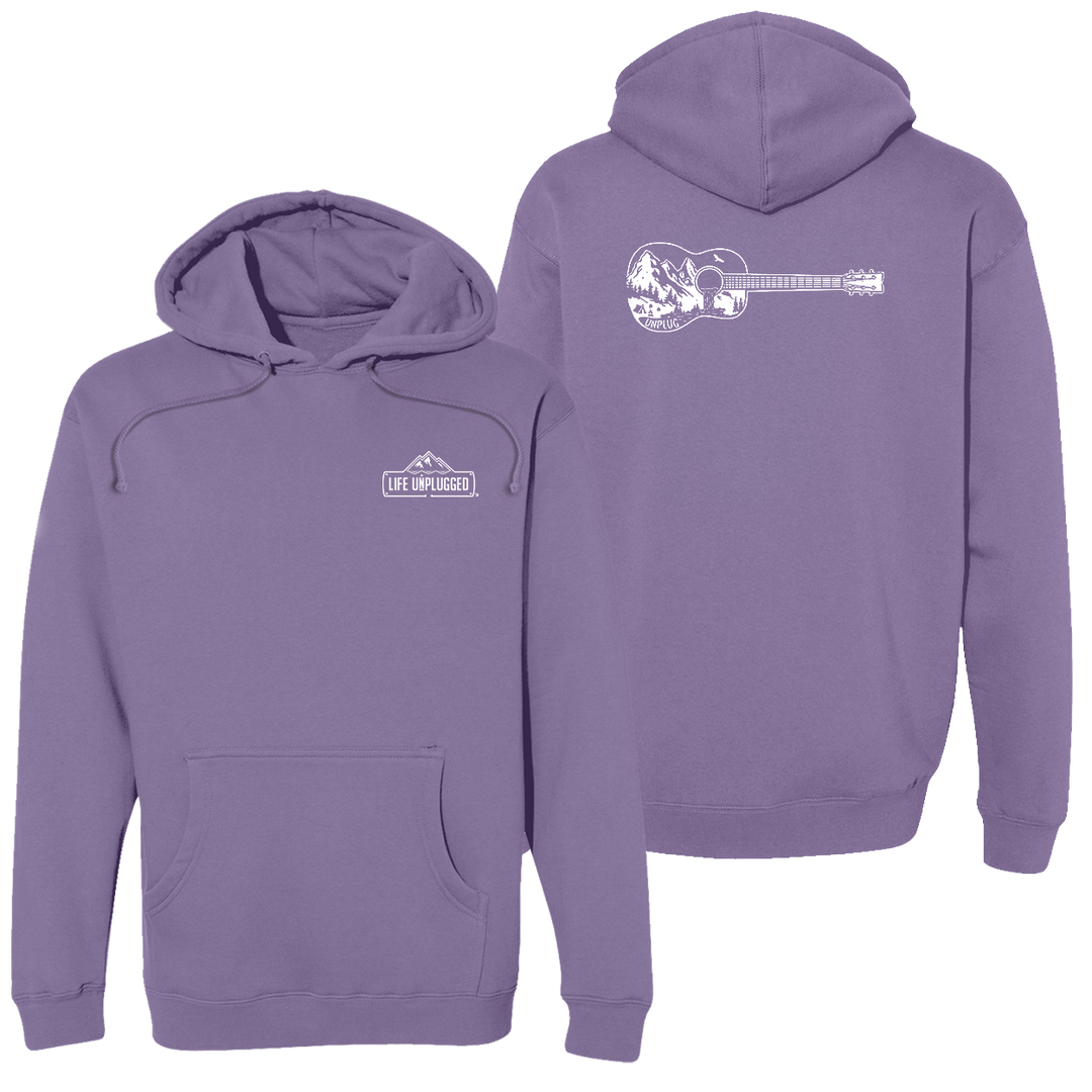 Guitar Mountain Scene Heavyweight Hoodie