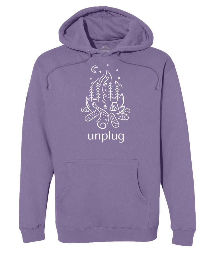 Campfire Camping Scene Heavyweight Hoodie