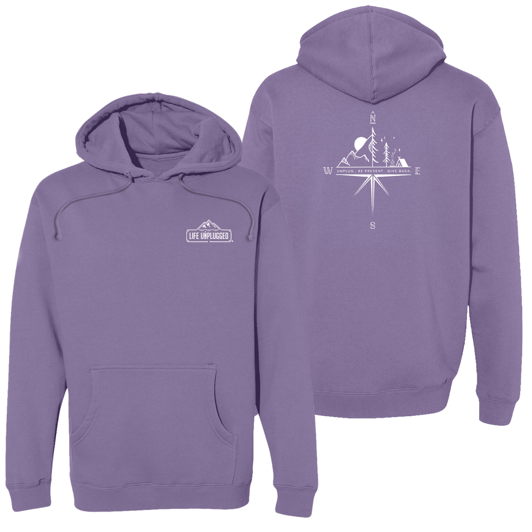 Compass Mountain Scene Heavyweight Hoodie