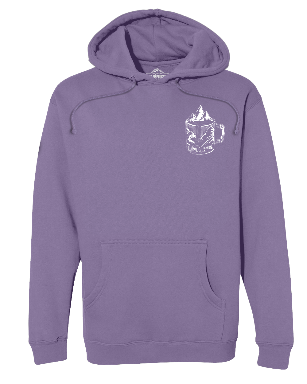 Coffee Mountain Scene Left Chest Heavyweight Hoodie