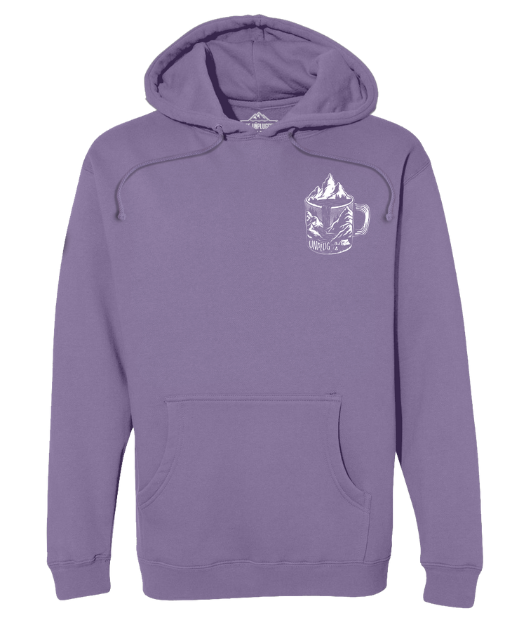 Coffee Mountain Scene Left Chest Heavyweight Hoodie