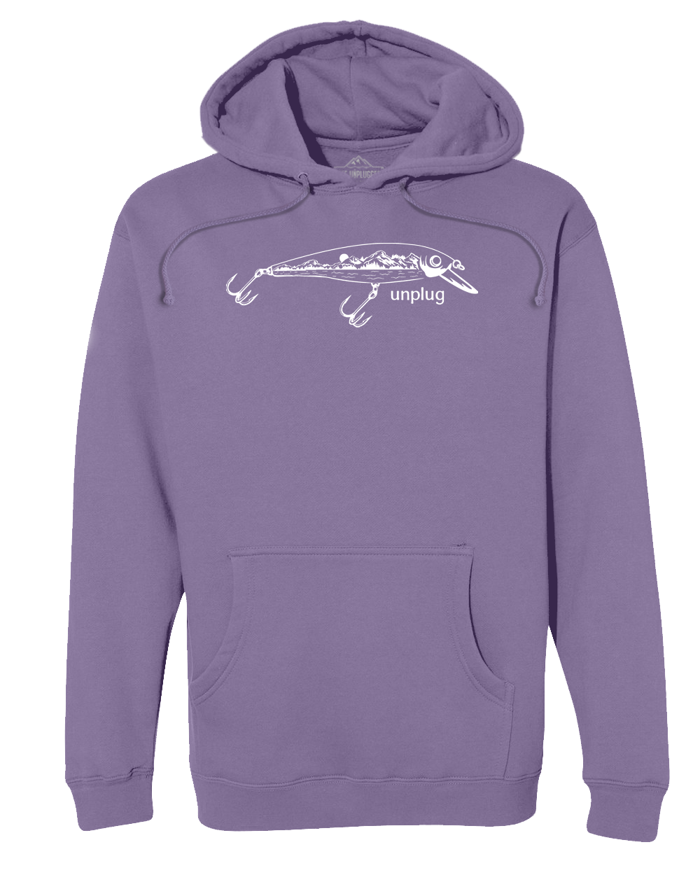 Fishing Lure Mountain Scene Heavyweight Hoodie
