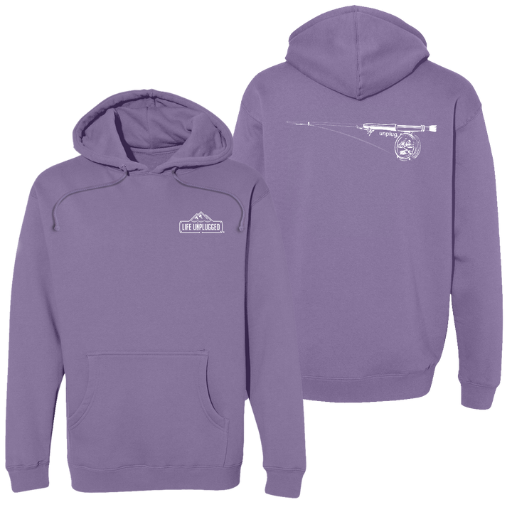 Fly Fishing Mountain Scene Heavyweight Hoodie