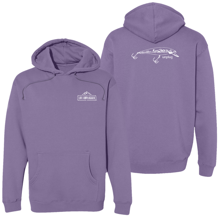 Fishing Lure Mountain Scene Heavyweight Hoodie