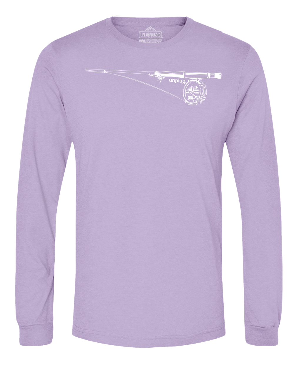 Fly Fishing Mountain Scene Long Sleeve T-Shirt