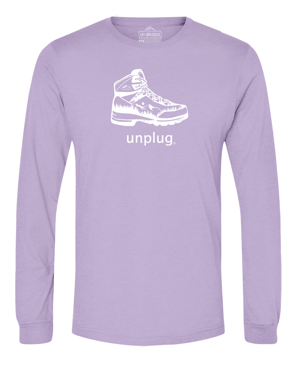 Hiking Boot Mountain Scene Long Sleeve T-Shirt