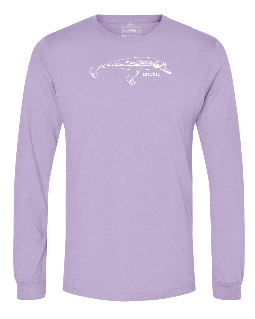 Fishing Lure Mountain Scene Long Sleeve T-Shirt