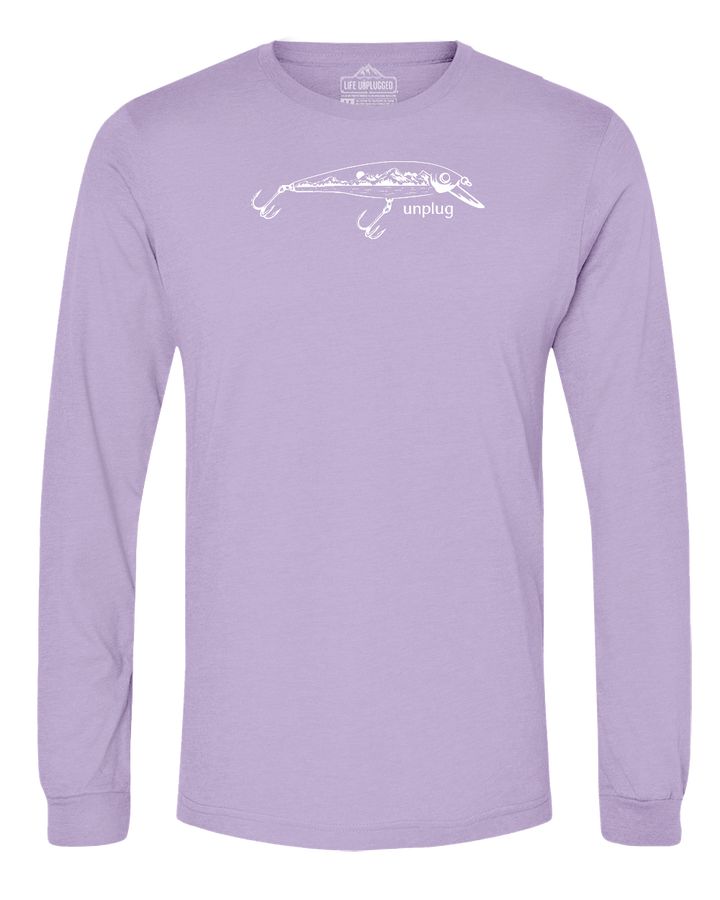 Fishing Lure Mountain Scene Long Sleeve T-Shirt