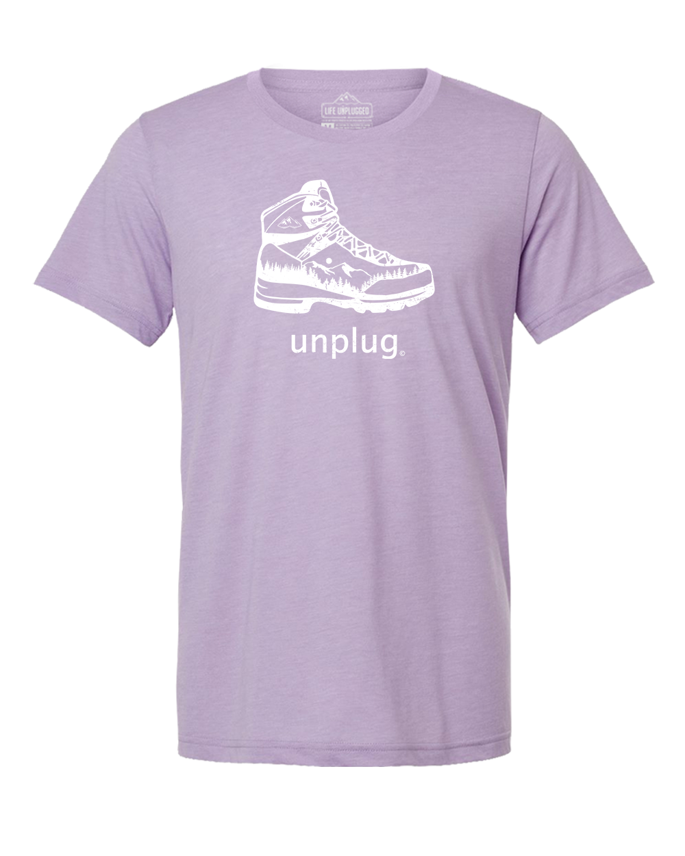 Hiking Boot Mountain Scene Triblend T-Shirt