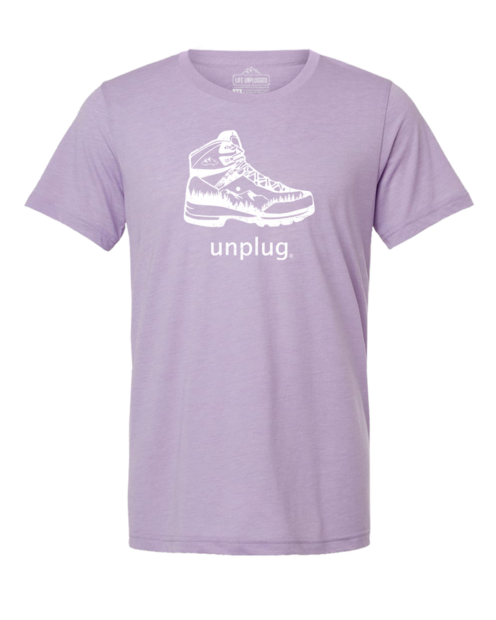 Hiking Boot Mountain Scene Triblend T-Shirt