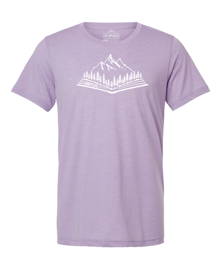 Open Book Mountain Scene Triblend T-Shirt