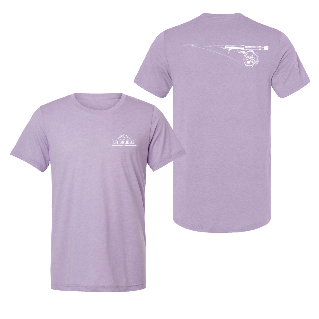 Fly Fishing Mountain Scene Triblend T-Shirt